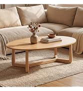 Amazon.com: Giantex Oval Coffee Table, 46'' Wood Center Table with